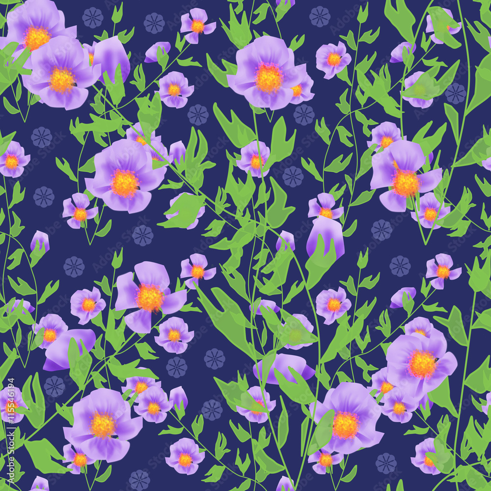 Obraz premium Seamless floral pattern background, flowers ornament wallpaper