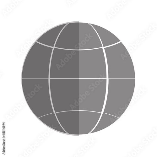 flat design earth glove with latitudes and meridians icon vector illustration
