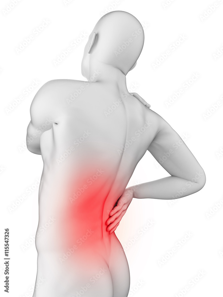 3d rendered illustration of a painful back 3d rendered illustration of a painful back