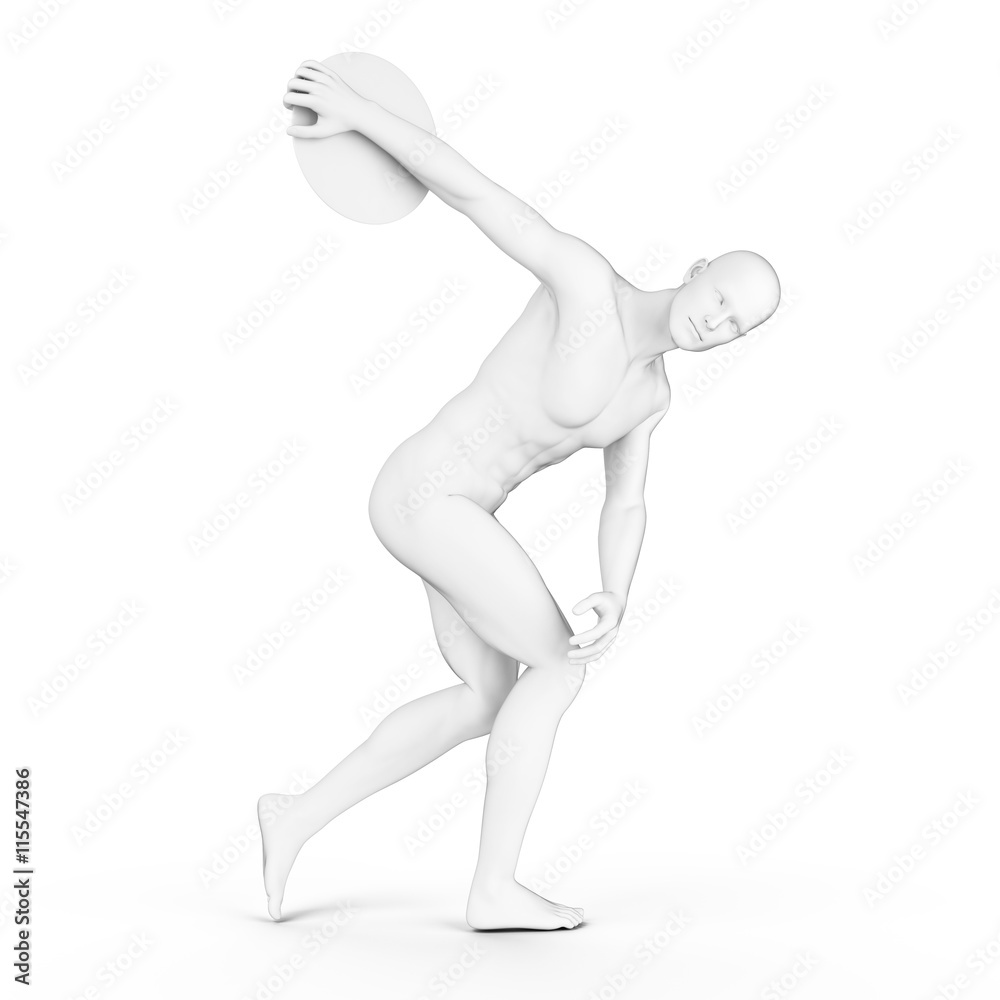 3d rendered illustration of a discus thrower 3d rendered illustration of a discus thrower