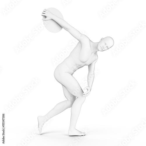 3d rendered illustration of a discus thrower