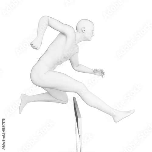 3d rendered illustration of a hurdler