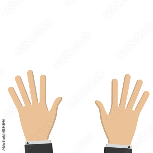 flat design open hands icon vector illustration