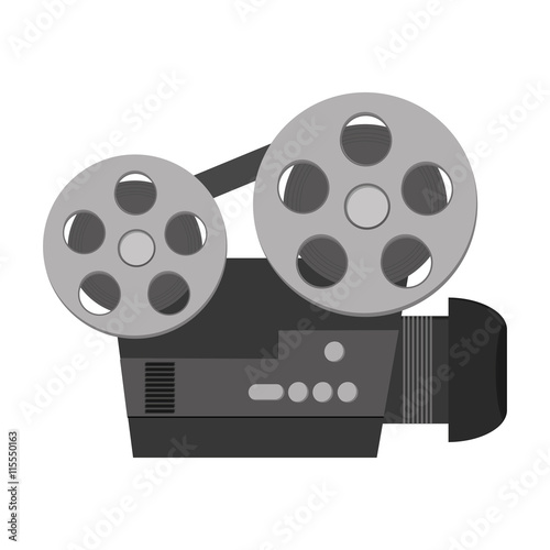 flat design classic film projector icon vector illustration