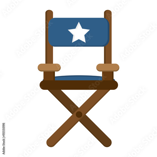 flat design director chair icon vector illustration