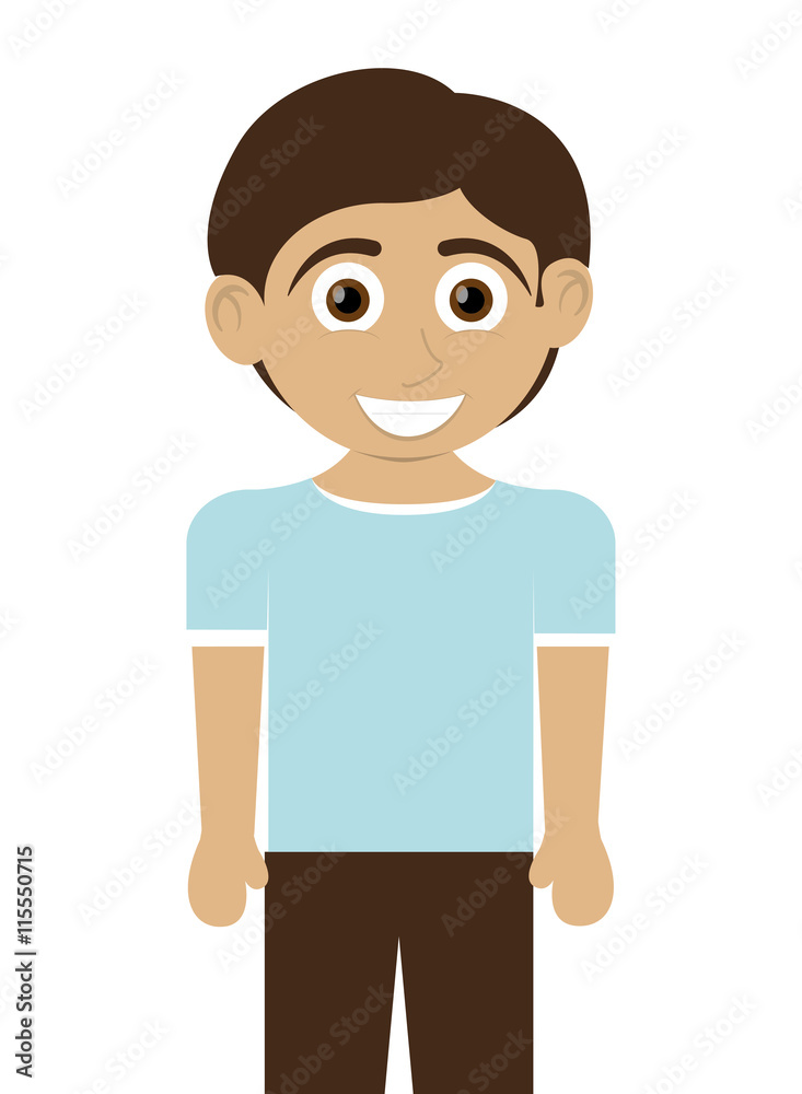 flat design happy boy with tan skin icon vector illustration flat design happy boy with tan skin icon vector illustration