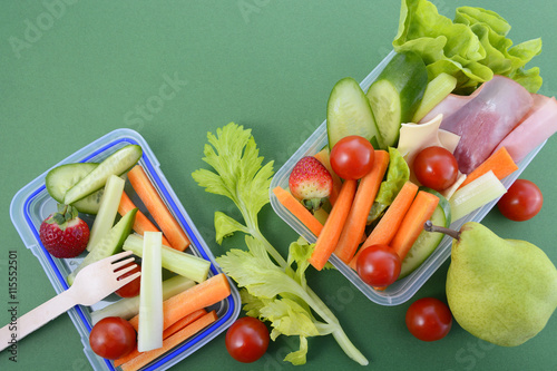 Back to school healthy lunch box.