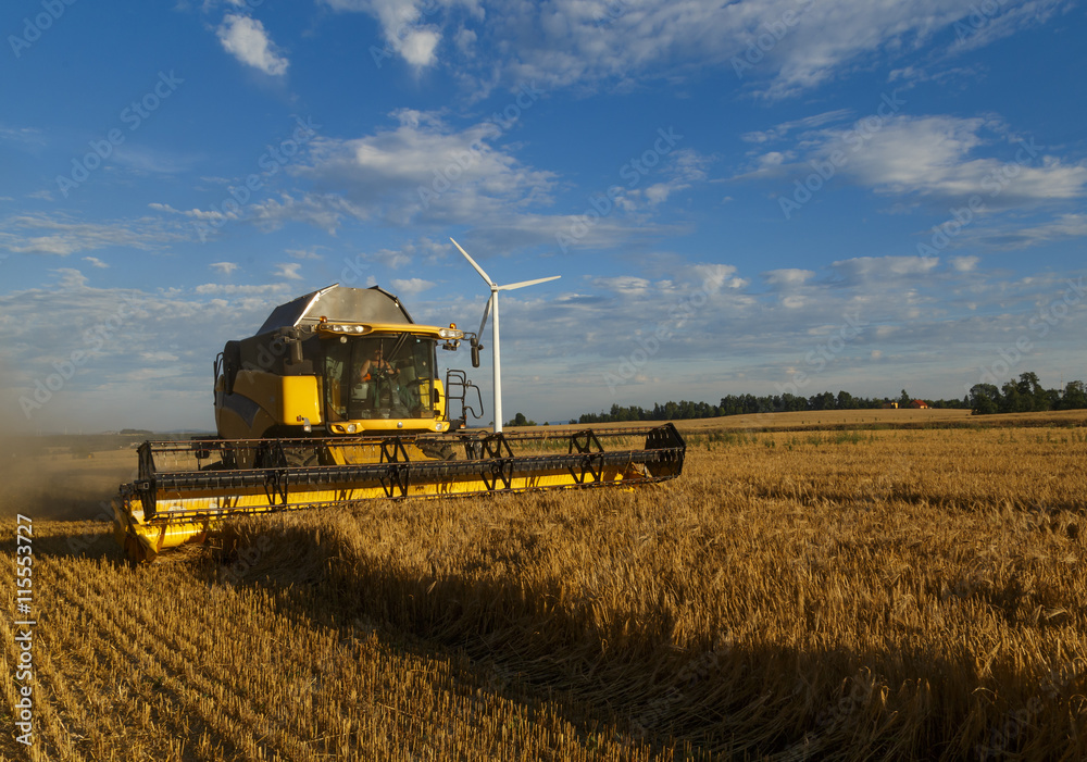 Mähdrescher bei der Ernte Mähdrescher bei der Ernte