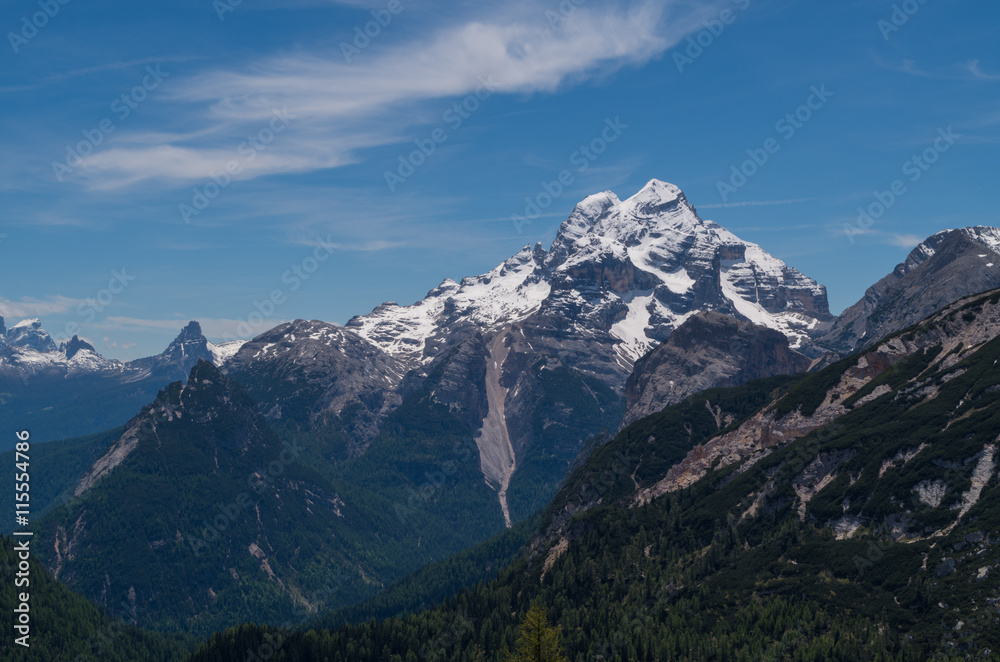 Tofane mountain group in the Italian Alps