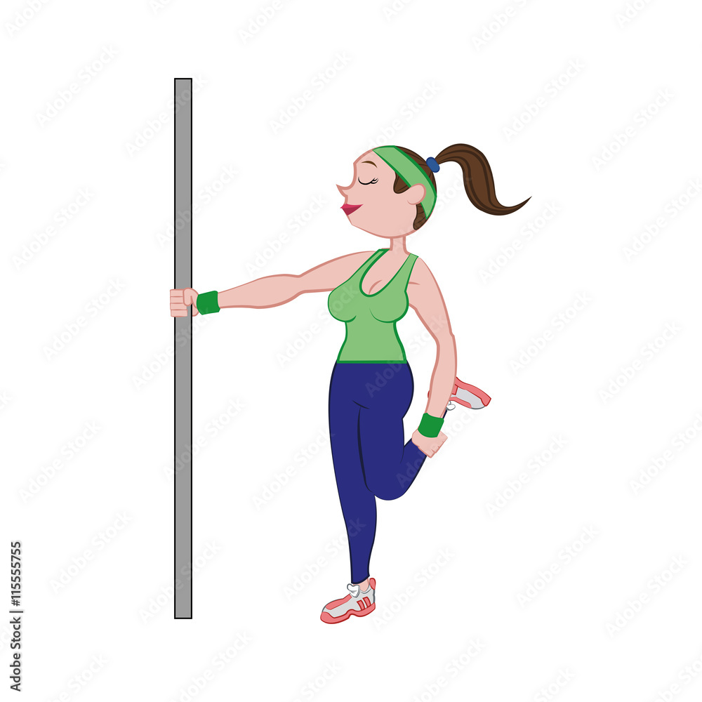 Fototapeta premium Bodybuilding concept represented by woman cartoon icon. Isolated and flat illustration 
