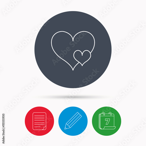 Love hearts icon. Lovers sign.