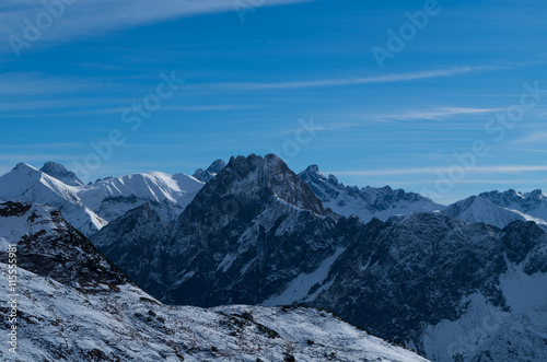 Mountain landscape in the Allgau Alps near Oberstdorf, Germany