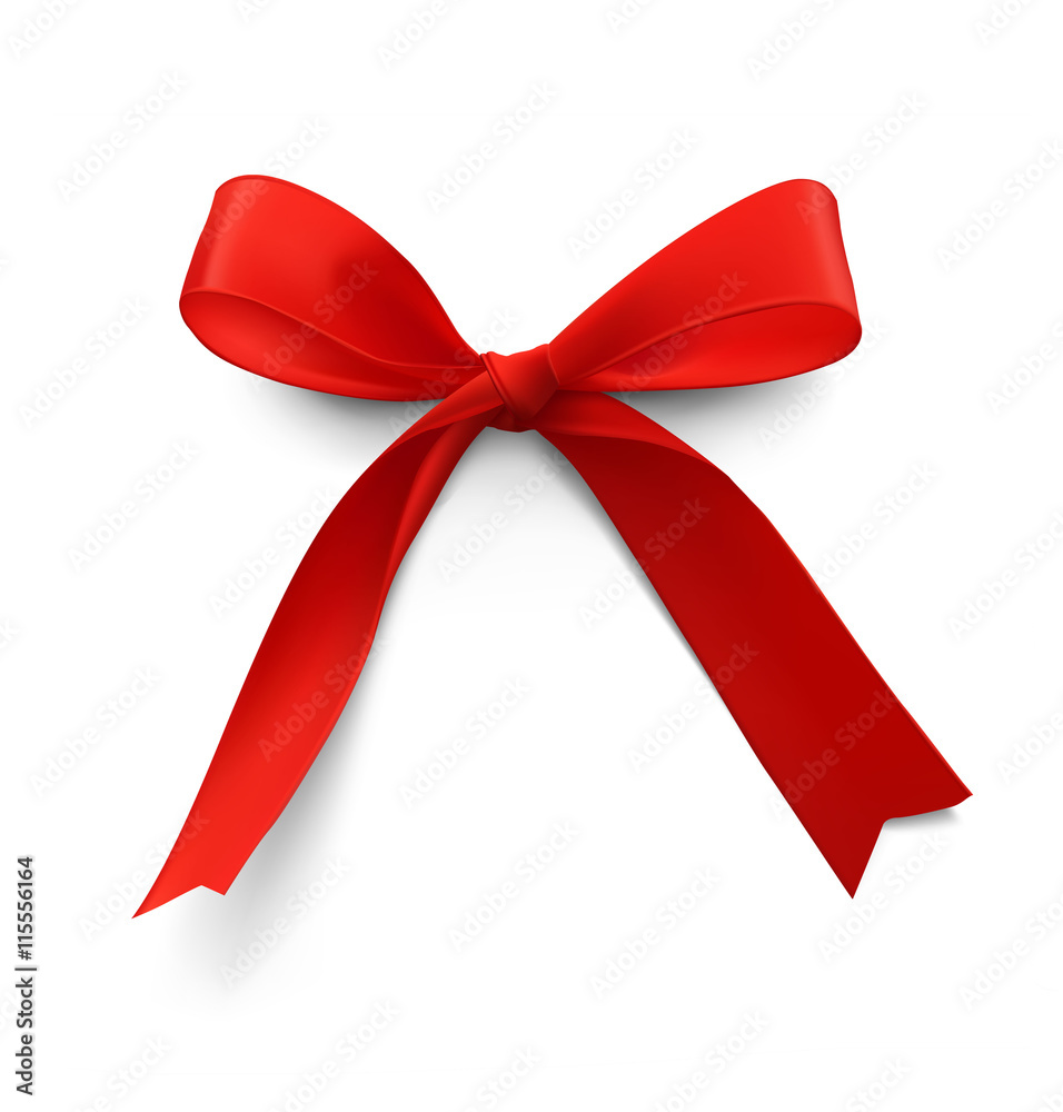 Red bow. Vector illustration on white background. Can be use for decoration gifts, greetings, holidays, etc. Red bow. Vector illustration on white background. Can be use for decoration gifts, greetings, holidays, etc.