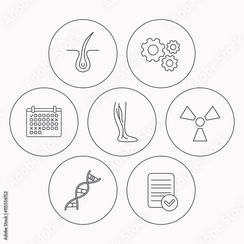 Phlebology, trichology and DNA icons.