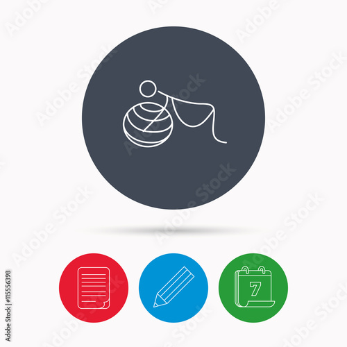 Gymnastic for pregnant icon. Pilates fitness.