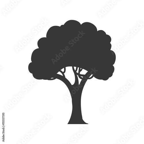 Nature concept represented by tree silhouette icon. Isolated and flat illustration 
