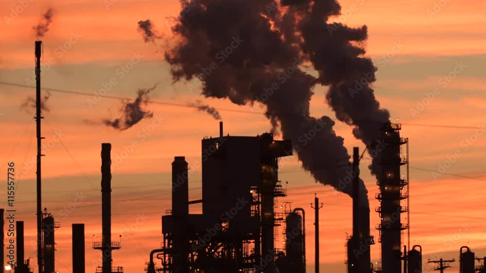 Oil Refinery at Dusk