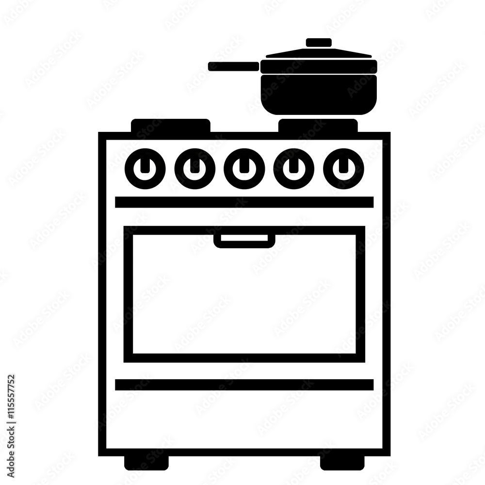 Casserole sur une plaque de cuisson d'un four Casserole sur une plaque de cuisson d'un four
