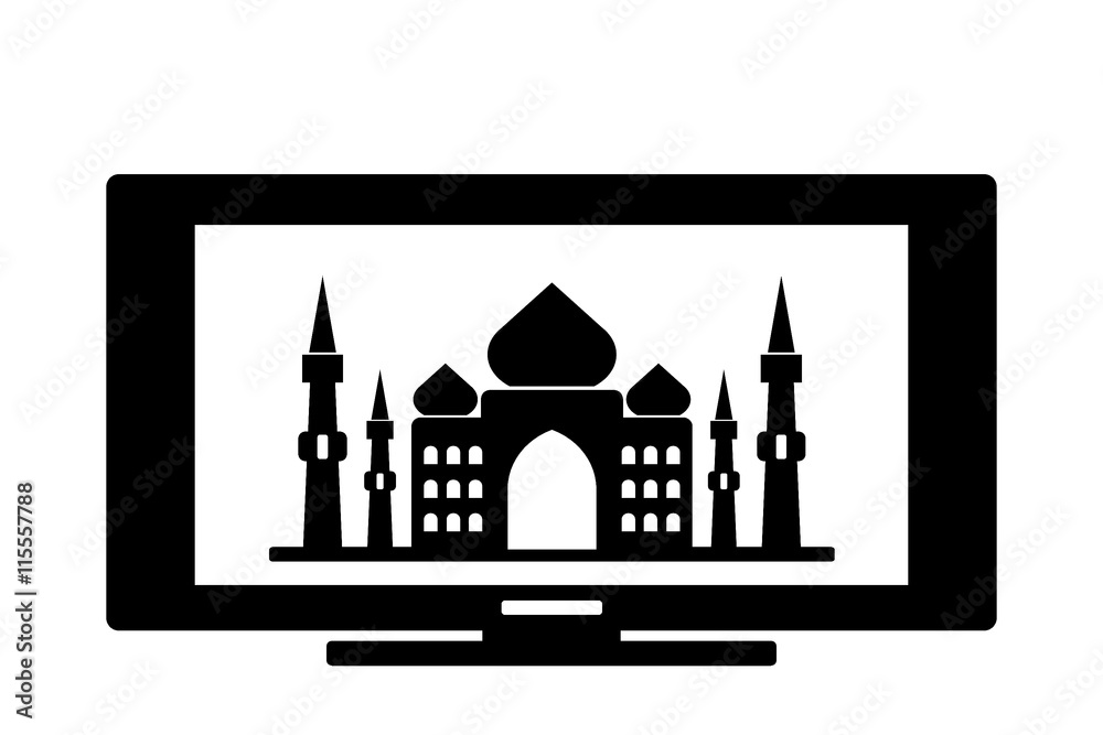 Taj Mahal dans un écran de télévision