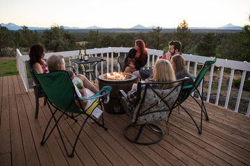family and friends in conversation