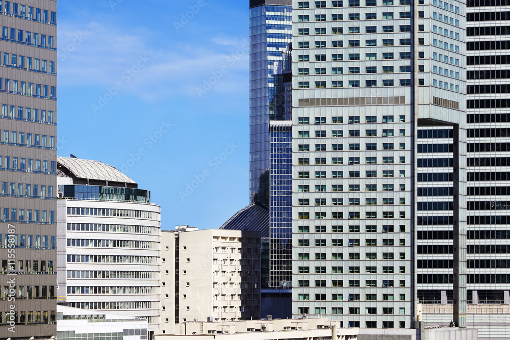 Fototapeta premium Modern skyscrapers in Warsaw downtown