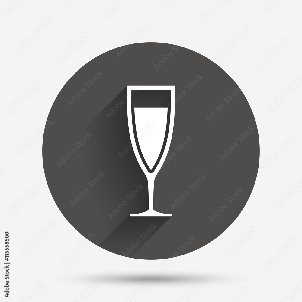 Glass of champagne sign icon. Alcohol drink. Glass of champagne sign icon. Alcohol drink.