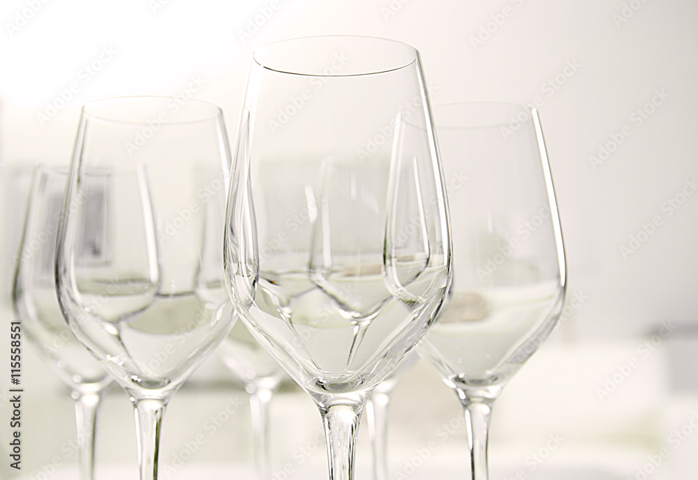 Wineglasses on blurred interior background Wineglasses on blurred interior background