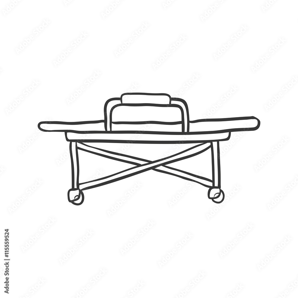 Medical and Health care concept represented by bed icon. Isolated and sketch illustration Medical and Health care concept represented by bed icon. Isolated and sketch illustration
