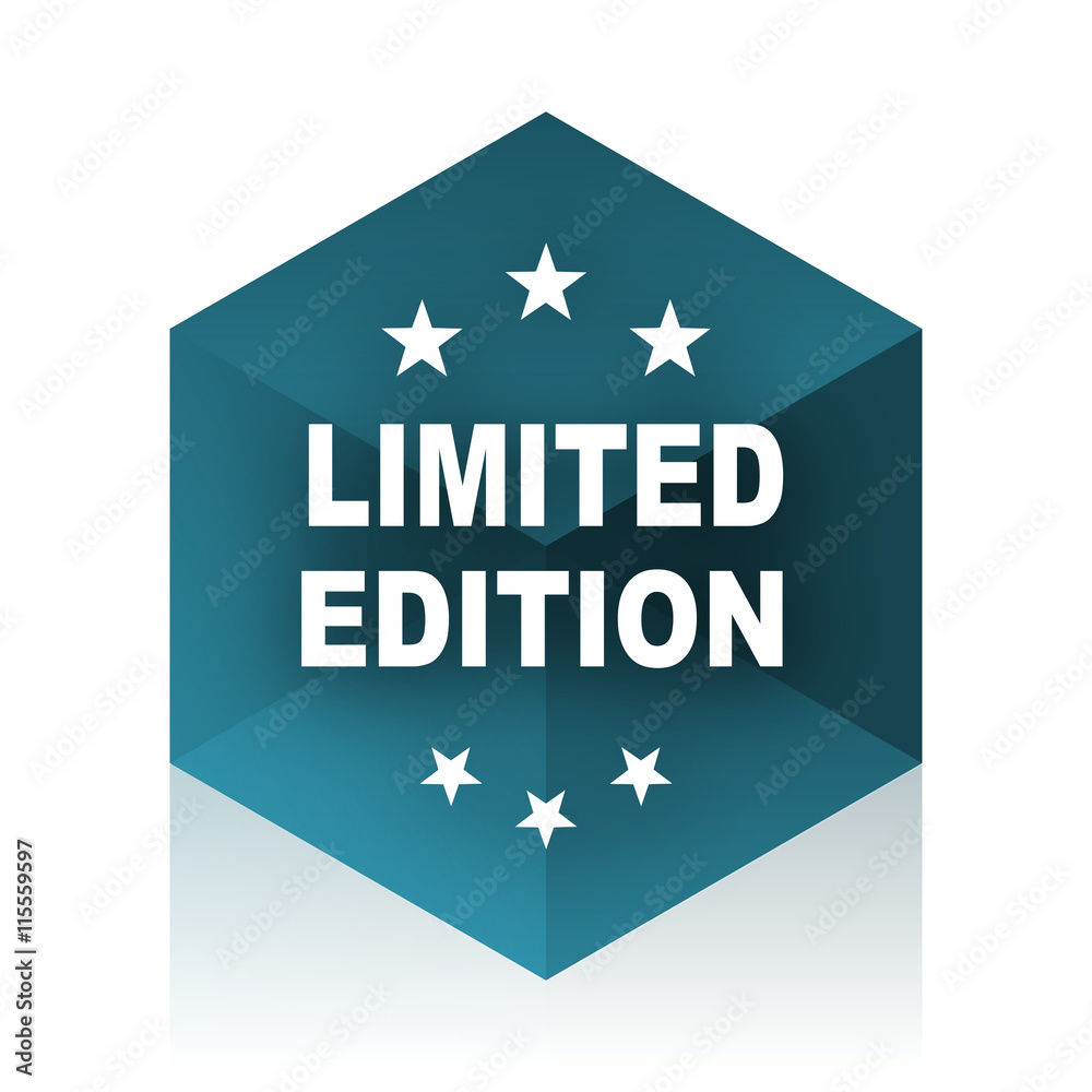 limited edition blue cube icon, modern design web element limited edition blue cube icon, modern design web element