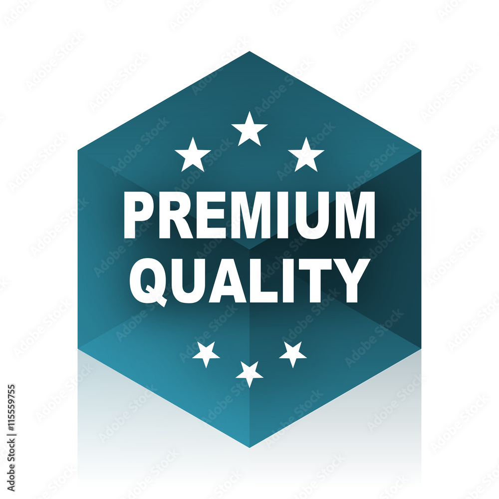 premium quality blue cube icon, modern design web element