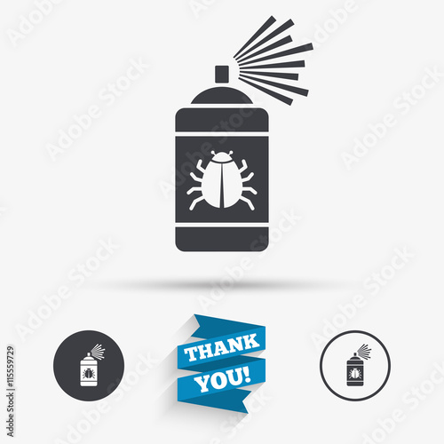 Bug disinfection sign icon. Fumigation symbol.