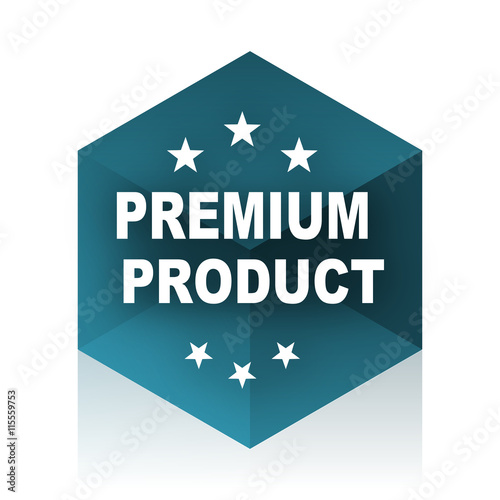 premium product blue cube icon  modern design web element