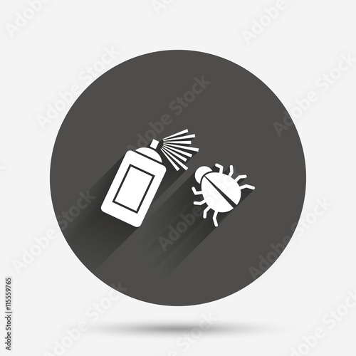 Bug disinfection sign icon. Fumigation symbol.