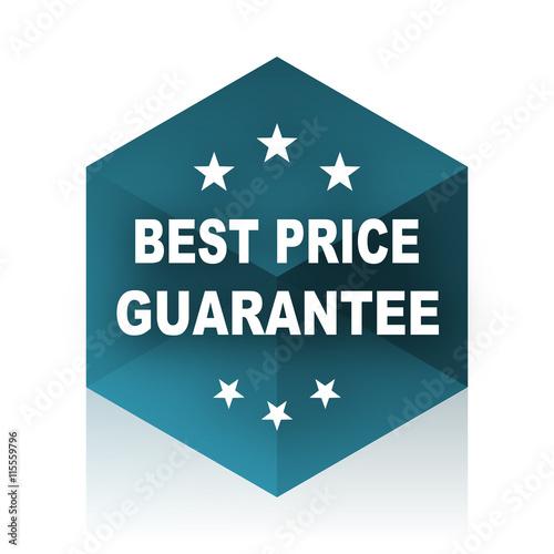 best price guarantee blue cube icon, modern design web element