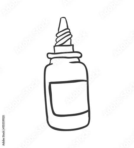 Medical and Health care concept represented by dropper icon. Isolated and sketch illustration 
