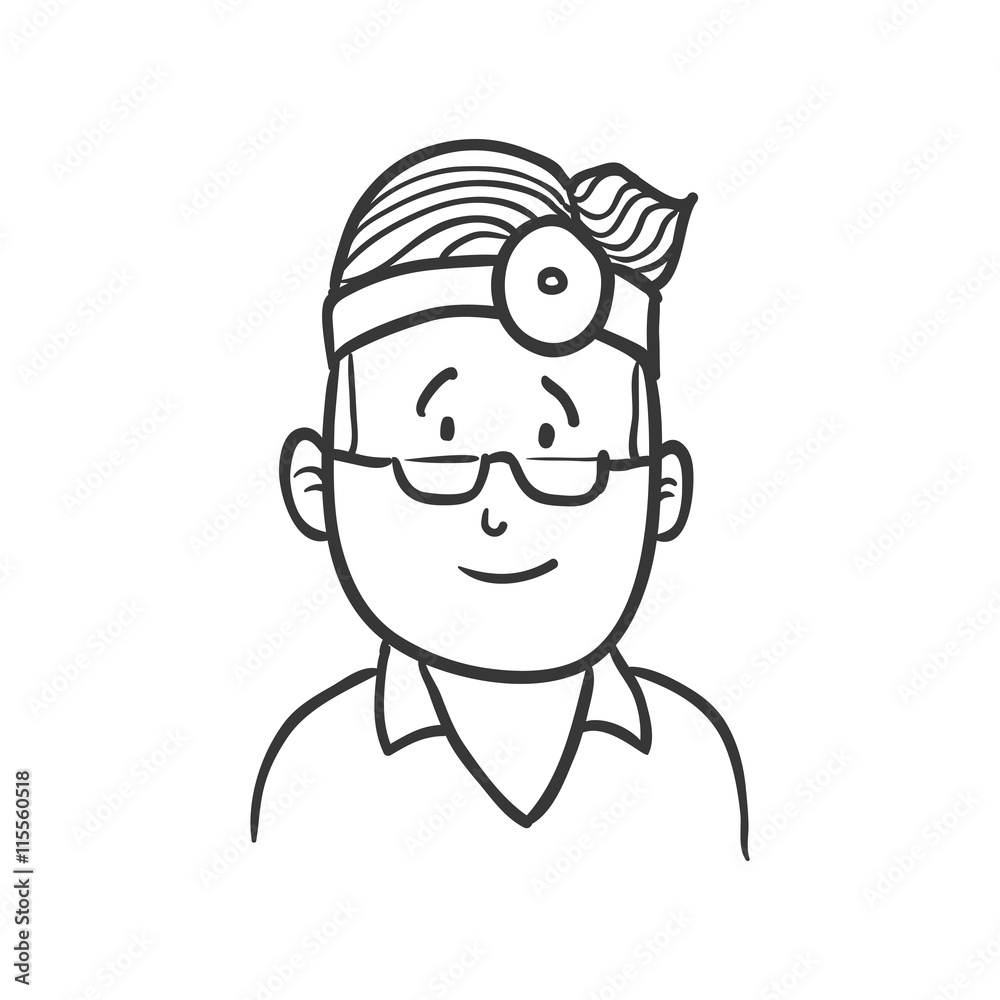 Medical and Health care concept represented by doctor icon. Isolated and sketch illustration 