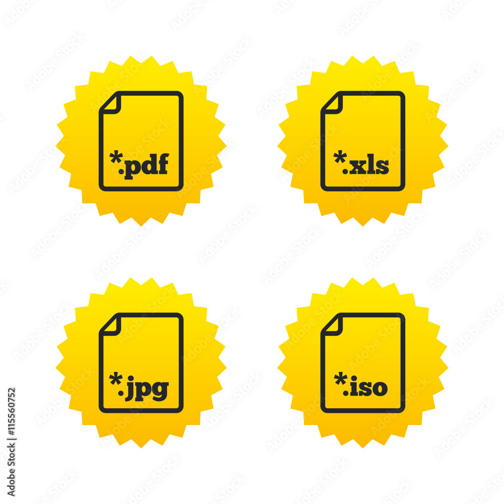 Document signs. File extensions symbols. Document signs. File extensions symbols.