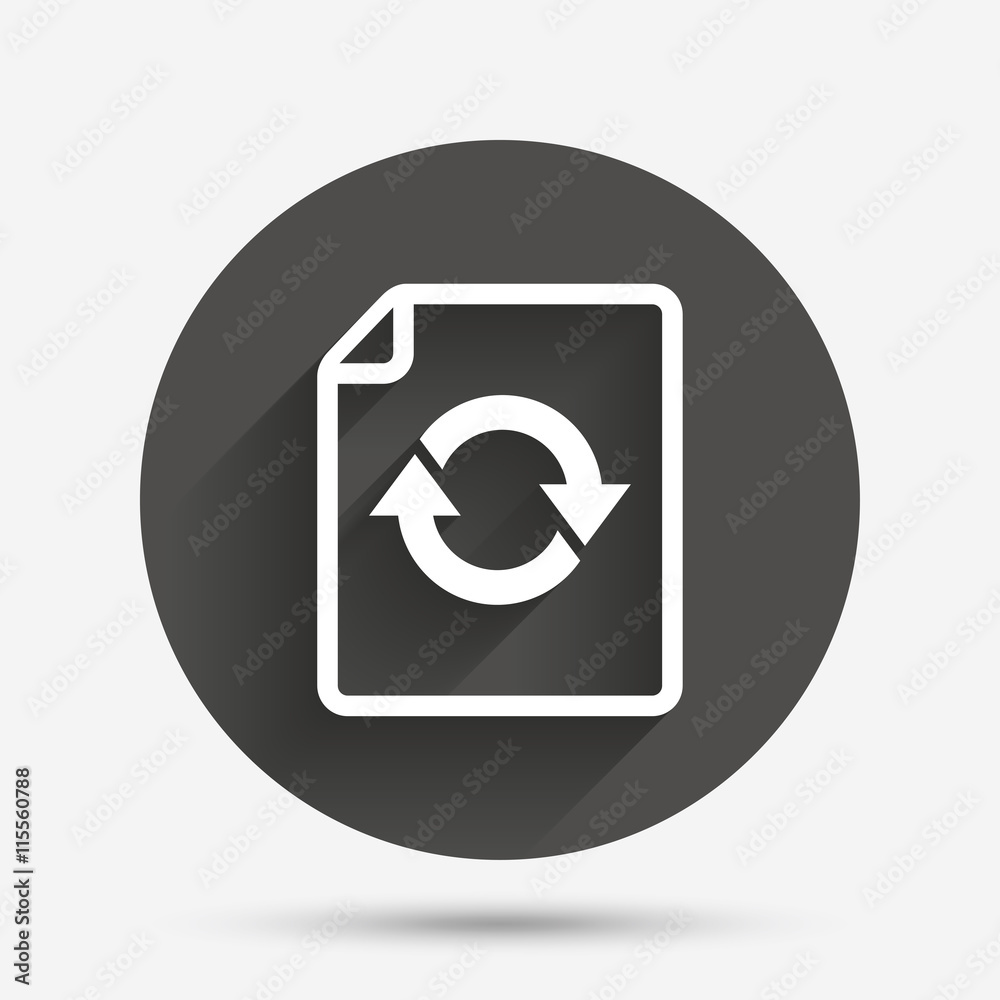 File document refresh icon. Reload doc symbol. File document refresh icon. Reload doc symbol.