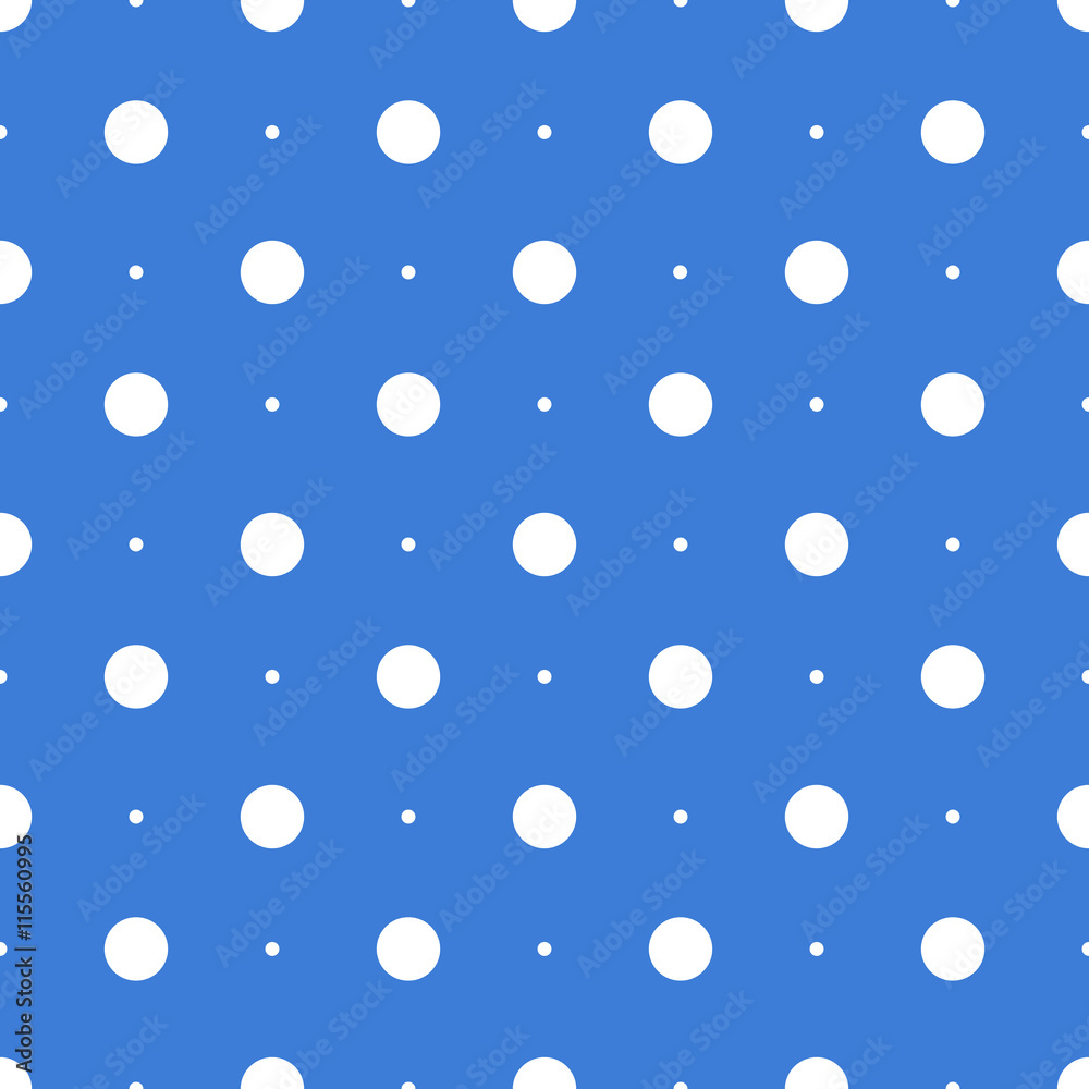 Seamless dots pattern. Vector seamless on blue  background