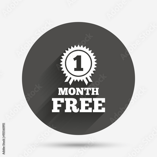 First month free sign icon. Special offer symbol