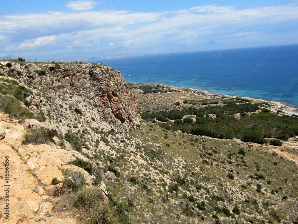 fossilised coral reef Santa Pola Alicante Spain  