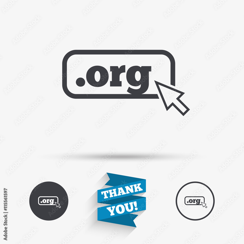 Domain ORG sign icon. Top-level internet domain Domain ORG sign icon. Top-level internet domain