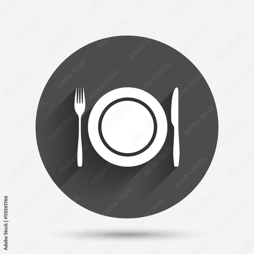 Plate dish with fork and knife. Plate dish with fork and knife.