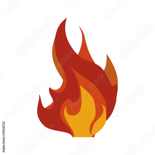 Fire concept represented by flame icon. Isolated and flat illustration 
