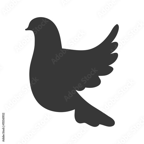 Bird and peace concept represented by dove icon. Isolated and flat illustration 