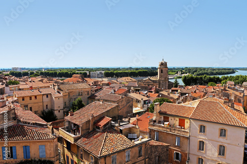 Photo view above old town Arles in Southern France