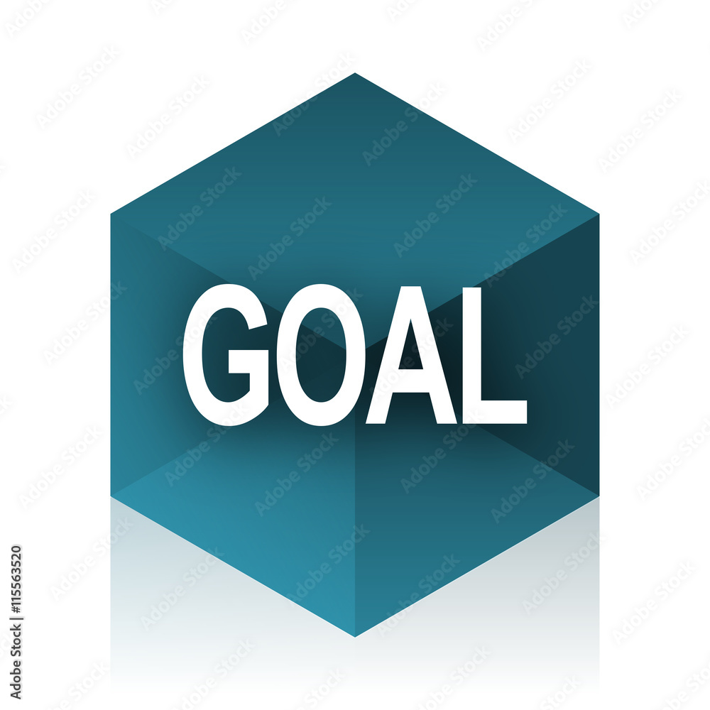 goal blue cube icon, modern design web element goal blue cube icon, modern design web element