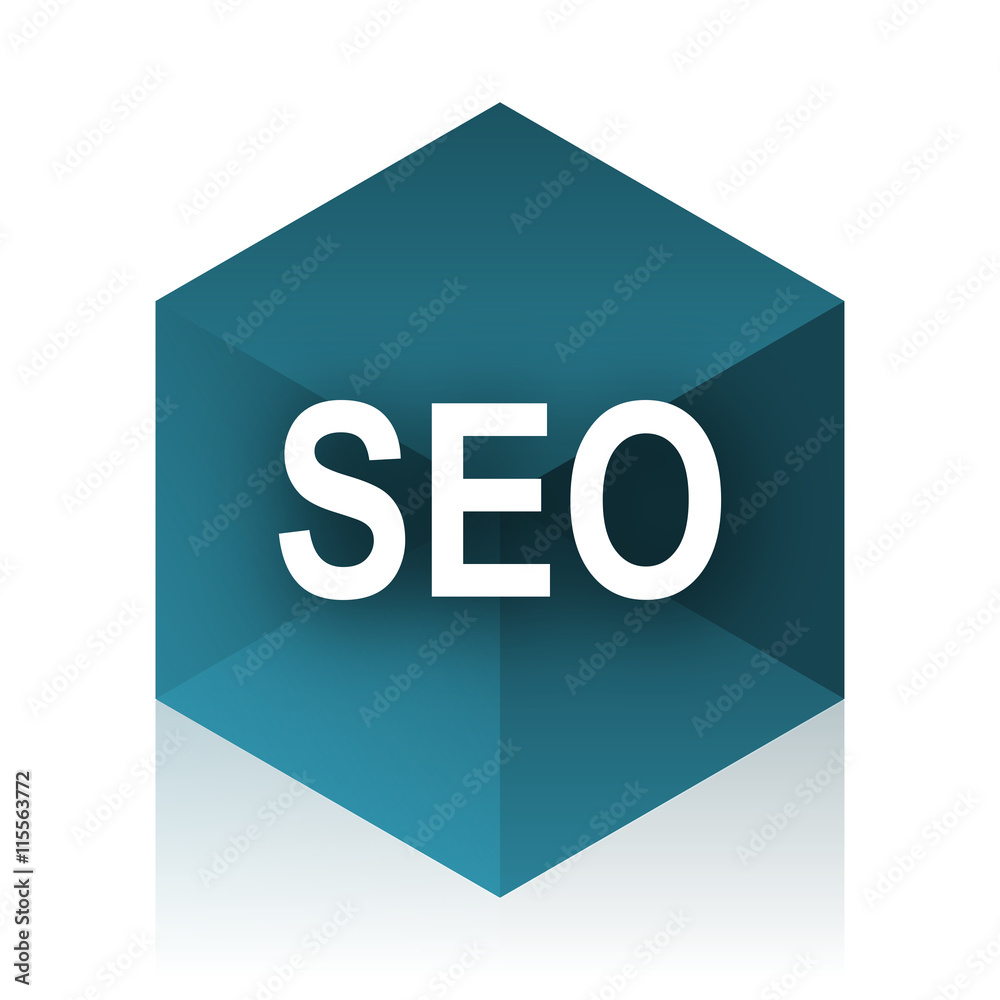 seo blue cube icon, modern design web element seo blue cube icon, modern design web element