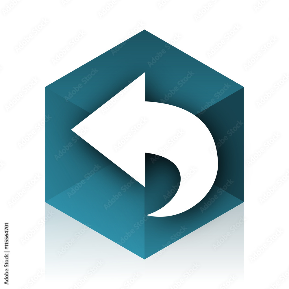 back blue cube icon, modern design web element back blue cube icon, modern design web element