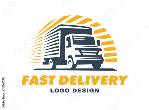 Logo delivery service concept.